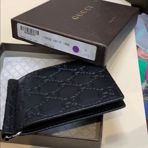 Guccissima Gucci mens money clip wallet